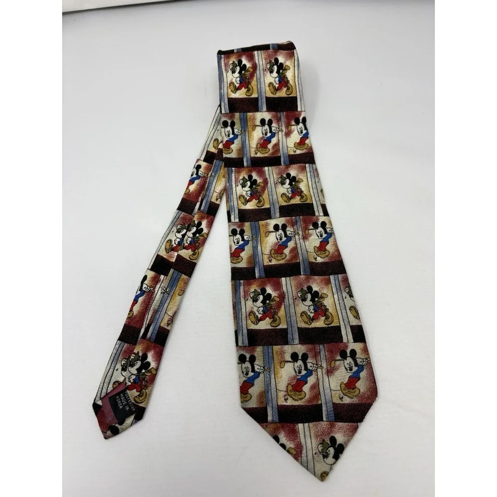 Vintage Disney Unlimited Mickey Mouse Phtostrip Golf Necktie Tie Club Swing 1990